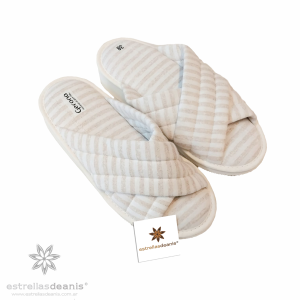 PANTUFLAS MUJER TALLE 41/42 BLANCO C/BEIGE