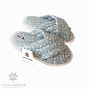 PANTUFLA MUJER TALLE 35/36 VERDE ESTAMPADO