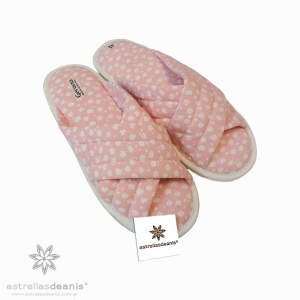 PANTUFLA MUJER TALLE 35/36 ROSA ESTAMPADO