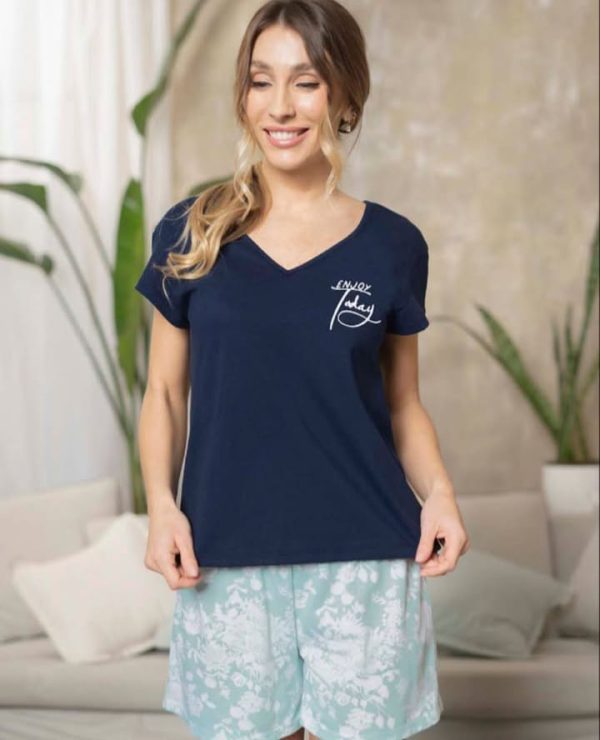 PIJAMA MUJER TALLE M AZUL